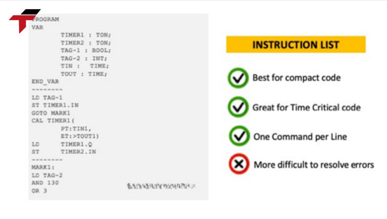 This is the first PLC programming language, and it is a text-based programming language